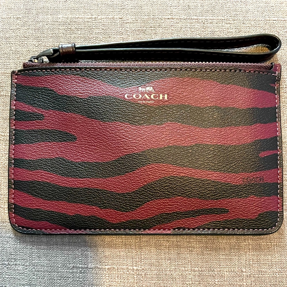 Authentic Coach Wristlet Zebra print